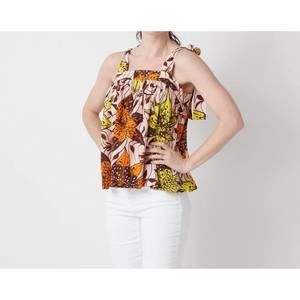 NEW V DE VINSTER african top in print